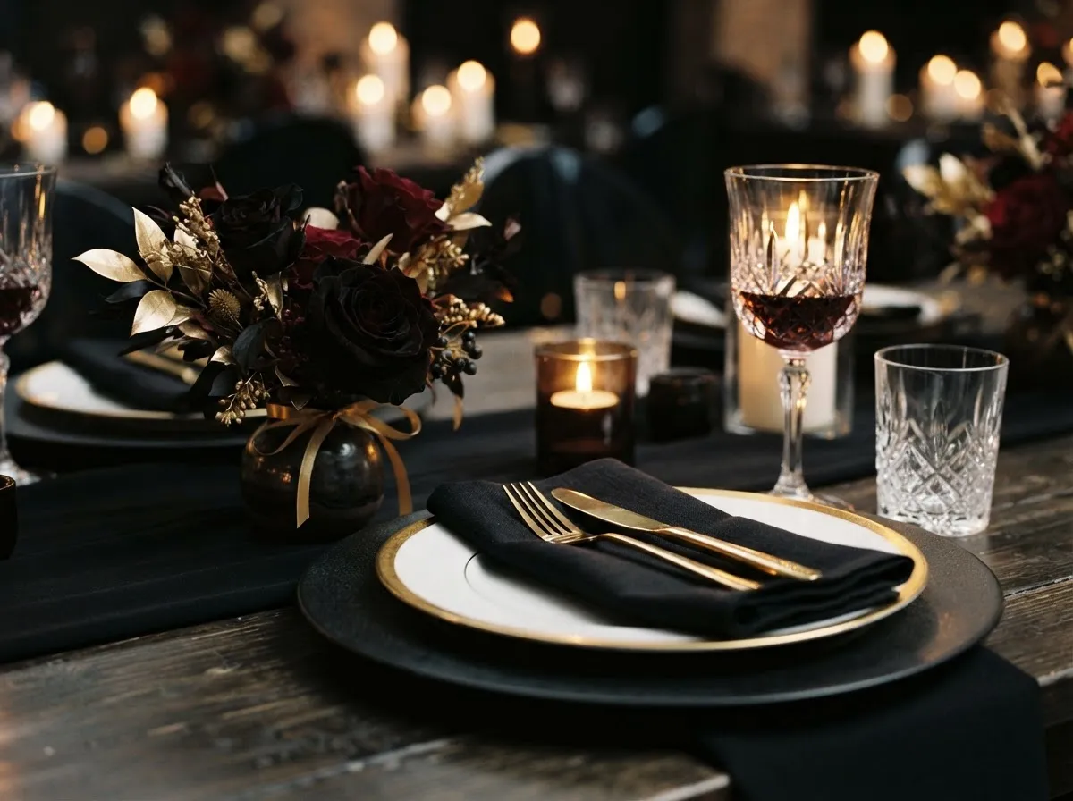 Luxury event table setting details